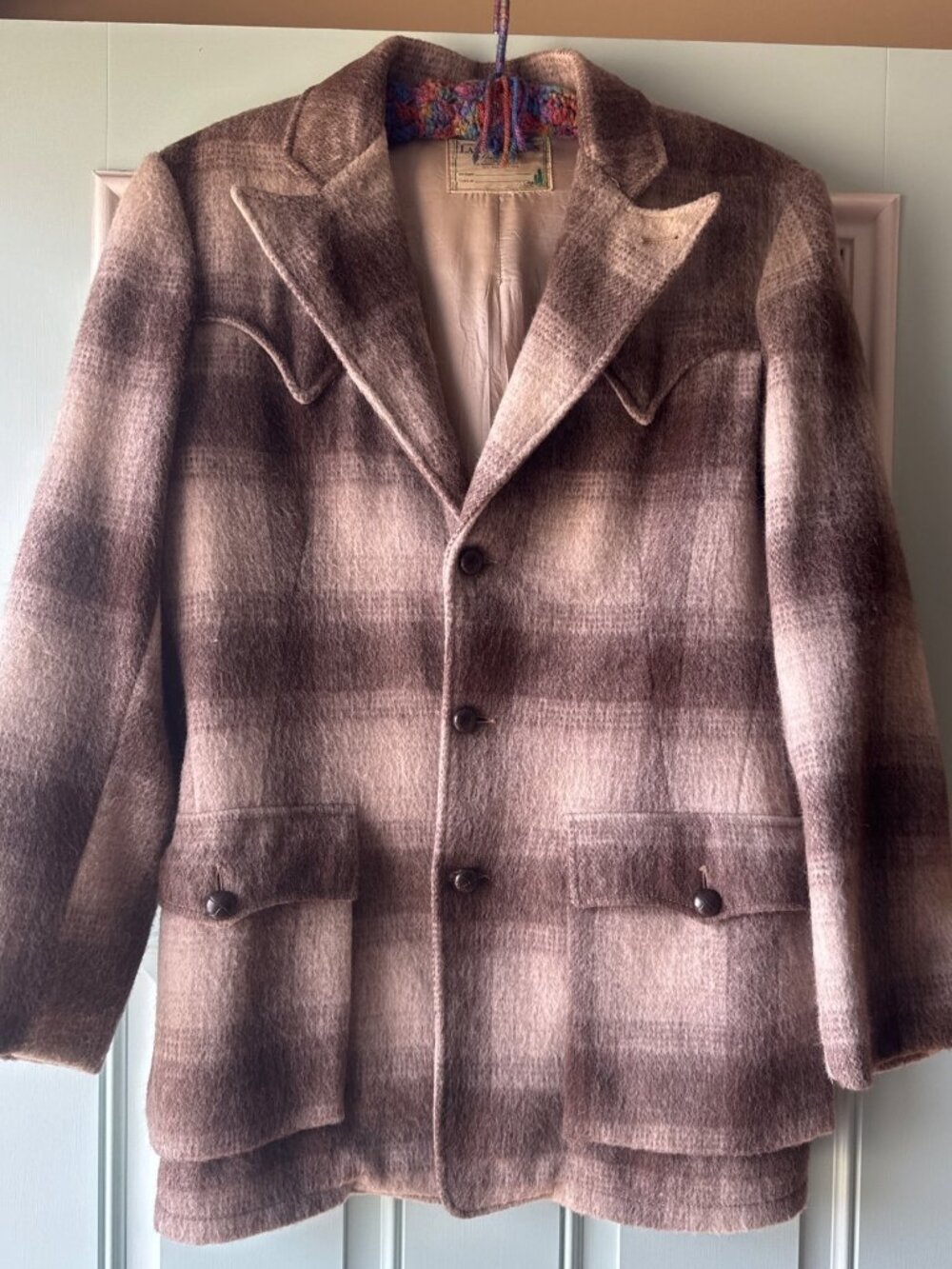 Vtg 1950s Land N Lakes cashmere wool blend jacket rockabilly Herman K Lavin Co S